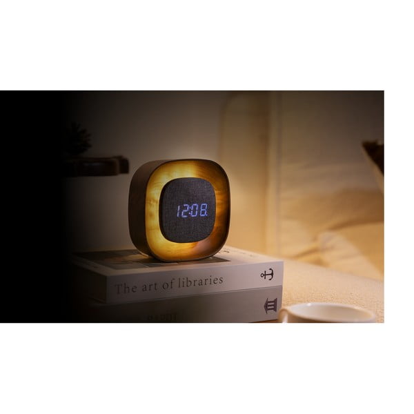 Digitāls modinātājpulkstenis Lumos Walnut – Gingko-image-2
