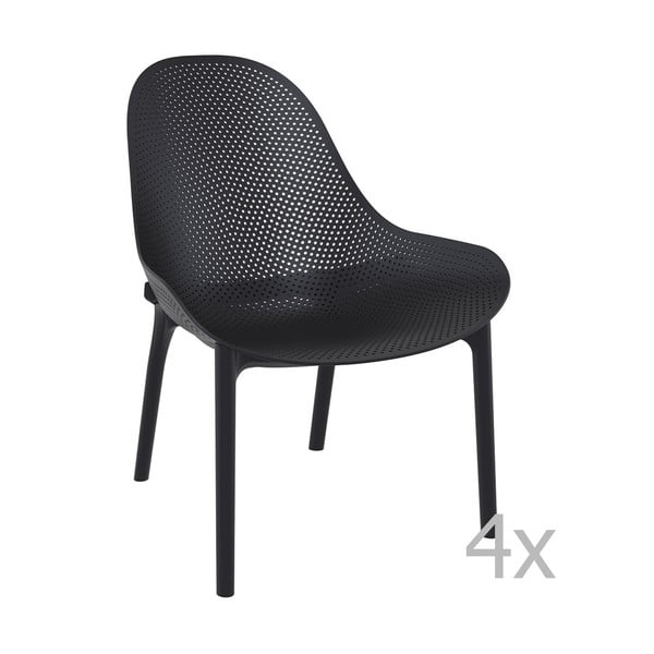 4 melnu dārza atpūtas krēslu komplekts Resol Sky