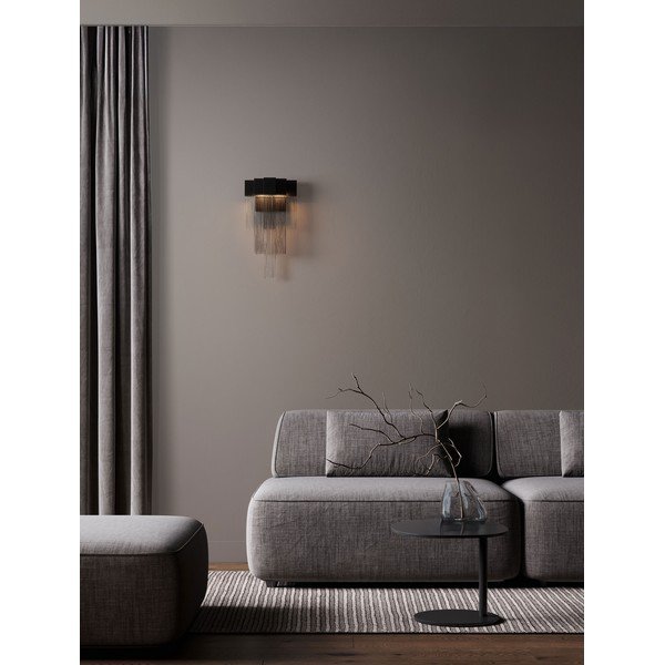 Matēti melna tērauda LED sienas lampa ar regulējamu spilgtumu Revια – Nova Luce-image-1