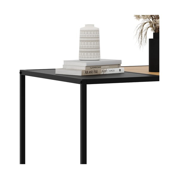 Melns/dabīga toņa žurnālgaldiņš 60x100 cm Altino – Unique Furniture-image-3