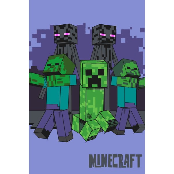 Flīsa bērnu sega 100x150 cm Minecraft "Mobs coming for you" – Jerry Fabrics
