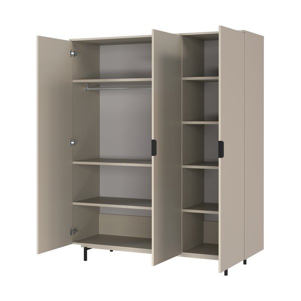 Pelēks bērnu drēbju skapis 158x190x54 cm Tomino – Germania-image-3