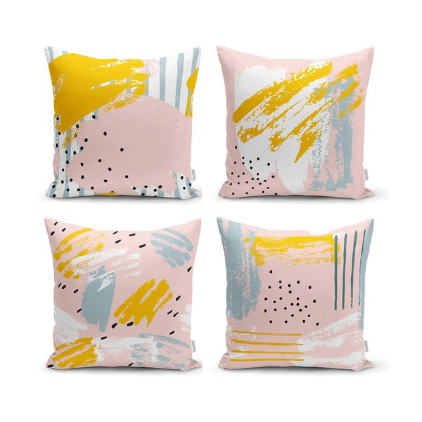 4 dekoratīvo spilvendrānu komplekts Minimalist Cushion Covers Pastel Design, 45 x 45 cm