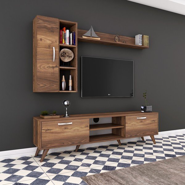 TV kumodes, sienas plauktu un skapīšu komplekts Wren-image-3