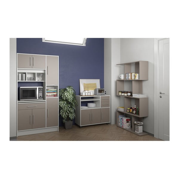 Pelēka mobila virtuves noliktava ar plauktiem TemaHome Marius-image-2