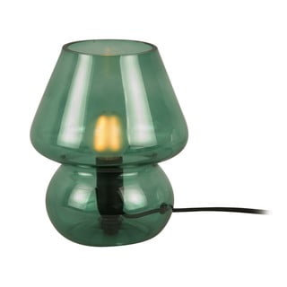 Tumši zaļa stikla galda lampa Leitmotiv Glass, augstums 18 cm