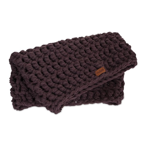 Tumši violeta ar rokām tamborēta apļveida šalle DOKE Plum-image-1