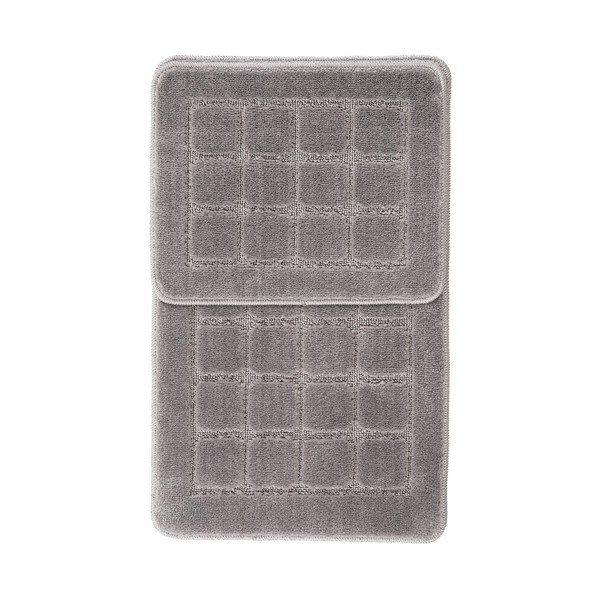 Pelēki vannas istabas paklājiņi (2 gab.) 50x80 cm Kareli – Foutastic-image-2