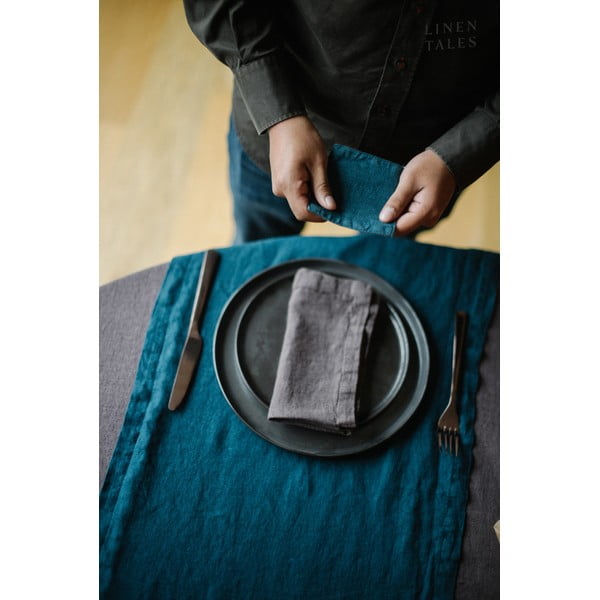 2 tumši pelēku lina salvešu komplekts Linen Tales-image-3