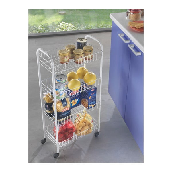 Balts pārvietojams metāla plaukts 41x84 cm Pisa – Metaltex-image-1