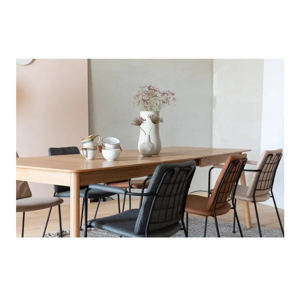 Izvelkams ēdamgalds ar ozolkoka imitācijas galda virsmu 90x180 cm Glimps – Zuiver-image-1