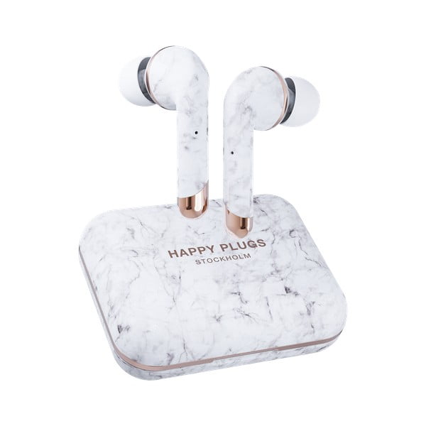 Bezvadu austiņas marmora baltā krāsā Happy Plugs Air 1 Plus In-Ear
