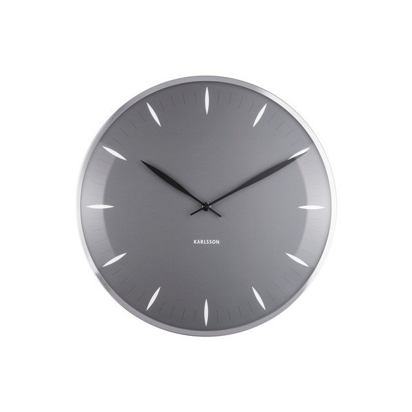 Pelēka stikla sienas pulkstenis Karlsson Leaf, ø 40 cm-image-3