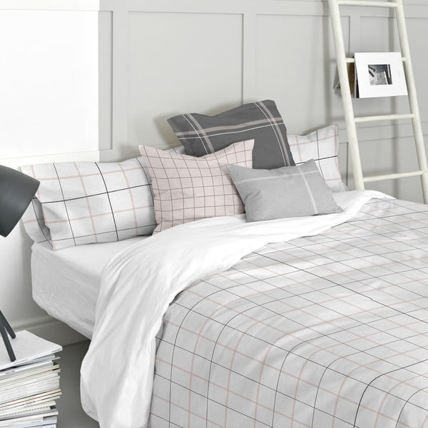 Kokvilnas segas pārvalks Blanc Tartan, 200 x 200 cm-image-3