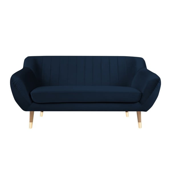 Tumši zils samta dīvāns Mazzini Sofas Benito, 158 cm