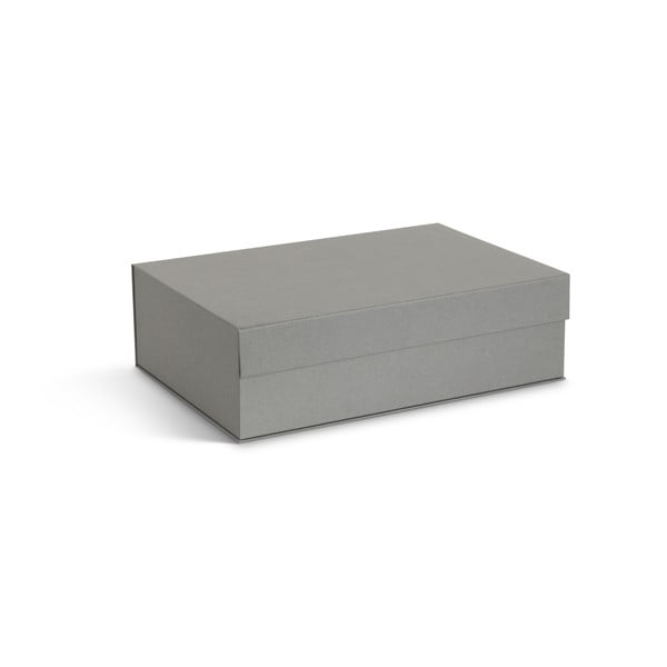 Pelēkas kartona uzglabāšanas kastes (3 gab.) ar vāku 42,5x29,5x13 cm Kian Paper Laminate – Bigso-image-3