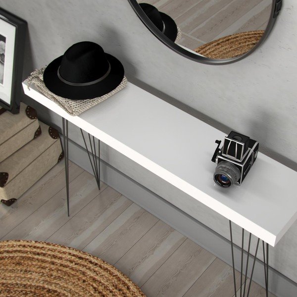 Balts koka galds Versa Dallas, 110 x 25 cm-image-1