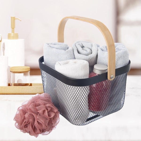 Stiepļu metāla uzglabāšanas grozs 24,5x24,5x30 cm Radka – Orion-image-1