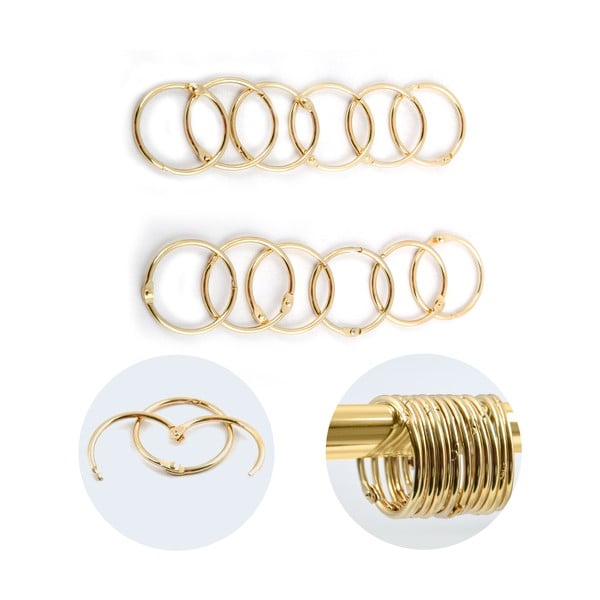 Matētas zelta krāsas dušas aizkaru gredzeni (12 gab.) Ringo Small – Spirella-image-4