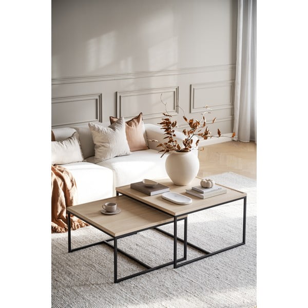 Dabīga toņa žurnālgaldiņš ar ozola masīvkoka galda virsmu ø 80 cm Deerfield – Rowico-image-1