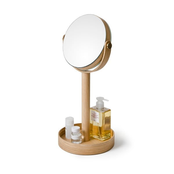 Kosmētikas palielināmais spogulis ar masīvkoka rāmi (5x) ø 19,5 cm Magnify – Wireworks-image-2