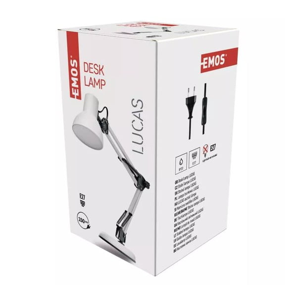 Balta galda lampa (augstums 48 cm) Lucas – EMOS-image-1