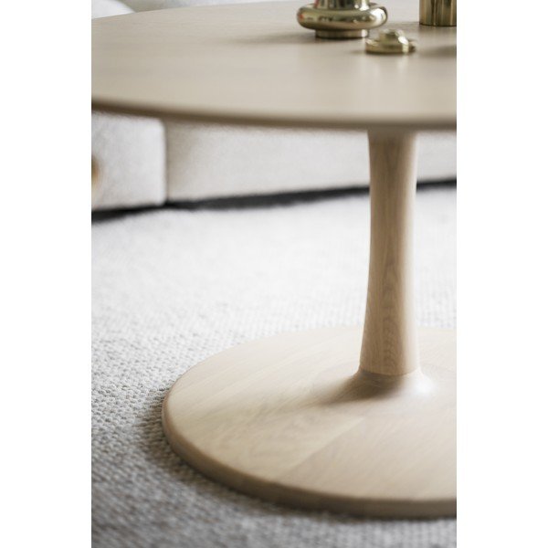 Dabīga toņa apaļš žurnālgaldiņš ar ozolkoka imitāciju 90x90 cm Hobart – Rowico-image-4