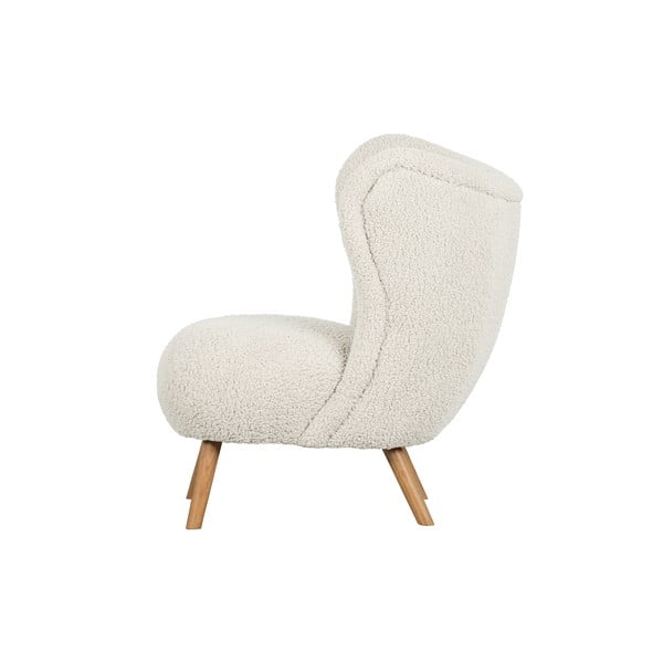 Krēmkrāsas atpūtas krēsls no buklē auduma Celine – WOOOD-image-2