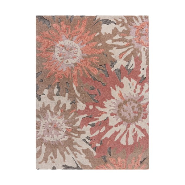 Brūni rozā paklājs Flair Rugs Soft Floral, 160 x 230 cm