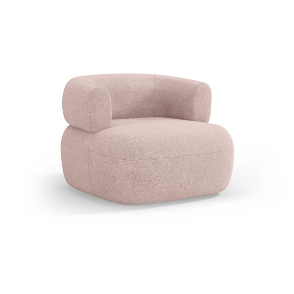 Gaiši rozā atpūtas krēsls no buklē auduma Jenny – Micadoni Home