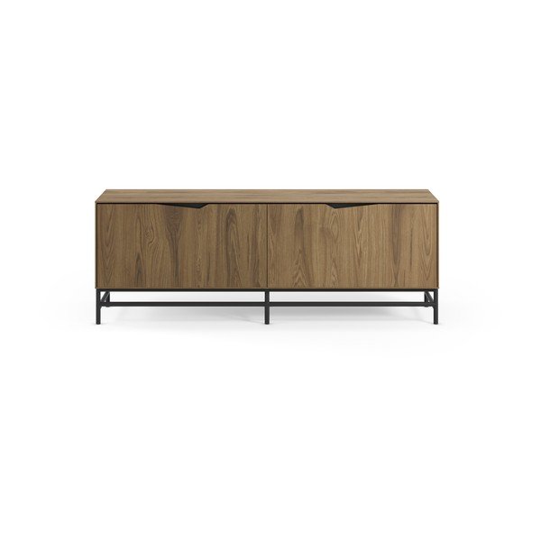 Melns/dabīga toņa TV galdiņš ar ozolkoka imitāciju 150x61x35 cm Aiden – Marckeric
