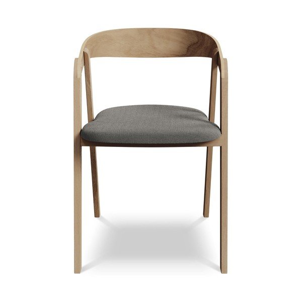 Pelēks masīvkoka ēdamistabas krēsls Erika – Makamii-image-1