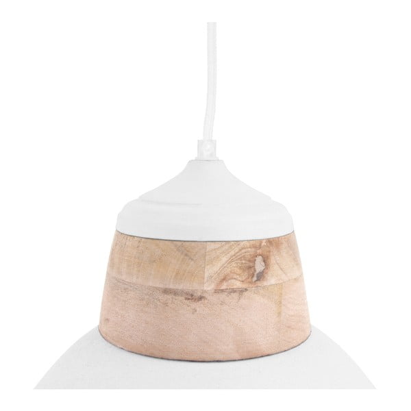 Balta piekaramā lampa ar koka detaļām Leitmotiv Farm, ⌀ 41 cm-image-2