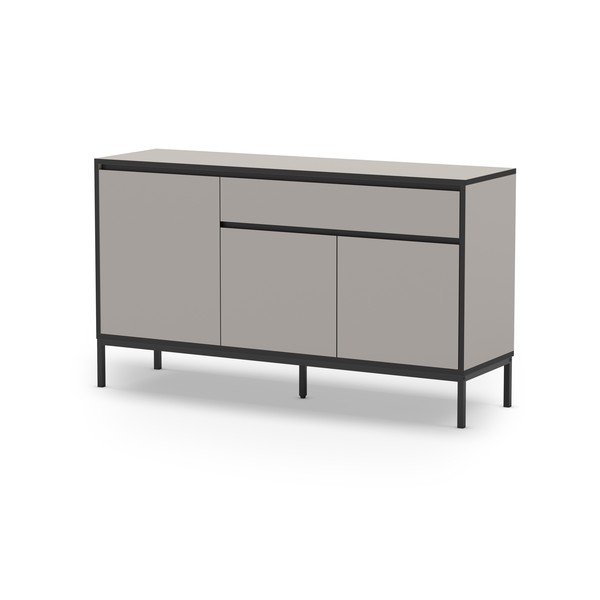 Pelēka/bēša zema kumode 140x80 cm Lorenza – Marckeric-image-2