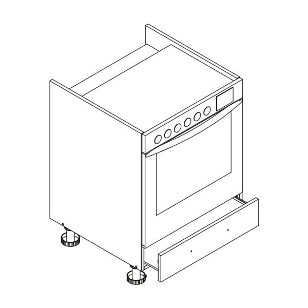 Apakšējais virtuves skapītis iebūvējamai cepeškrāsnij (platums 60 cm) Kai – STOLKAR-image-2