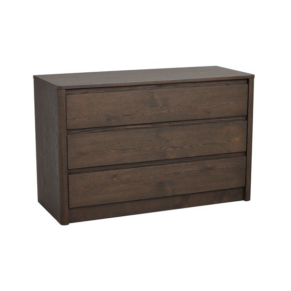 Tumša dabīga toņa kumode ar ozolkoka imitāciju 110x70x45 cm Melstone – Rowico