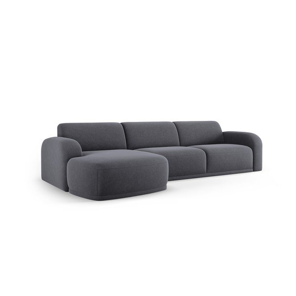 Pelēks samta stūra dīvāns Erin – Micadoni Home-image-3