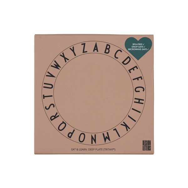 Bēšs bērnu dziļais šķīvis Design Letters Eat & Learn, ø 15,5 cm-image-1