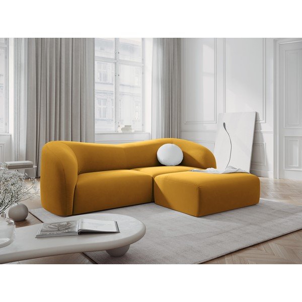 Sinepju dzeltens samta dīvāns 237 cm Santi – Interieurs 86-image-1