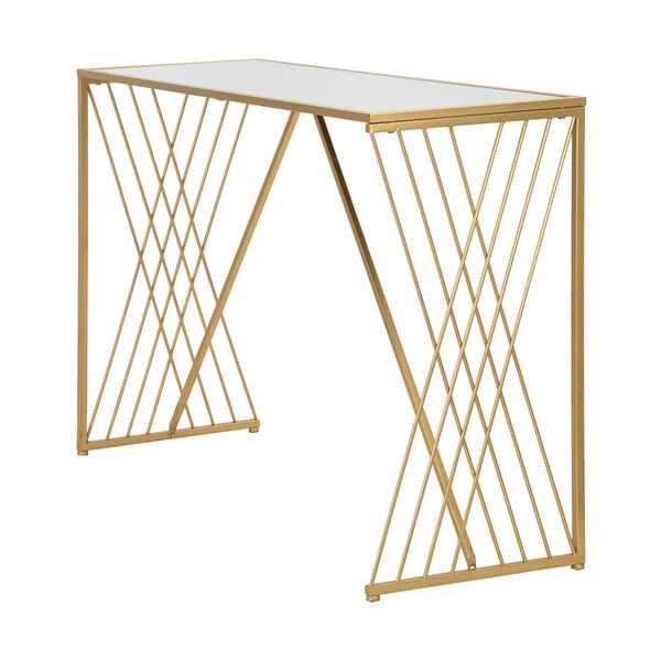Zelta krāsas konsoles galds 40x120 cm Easy – Mauro Ferretti-image-1