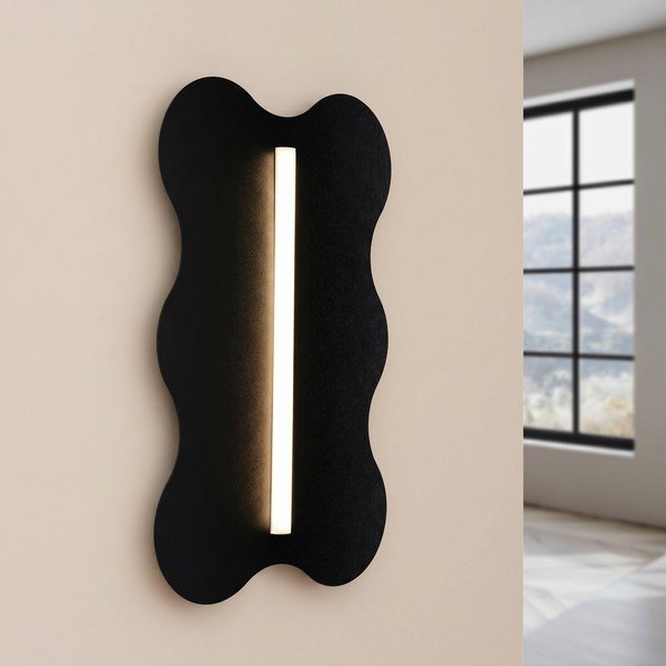 Melna metāla sienas lampa KLOVER – Thoro-image-1