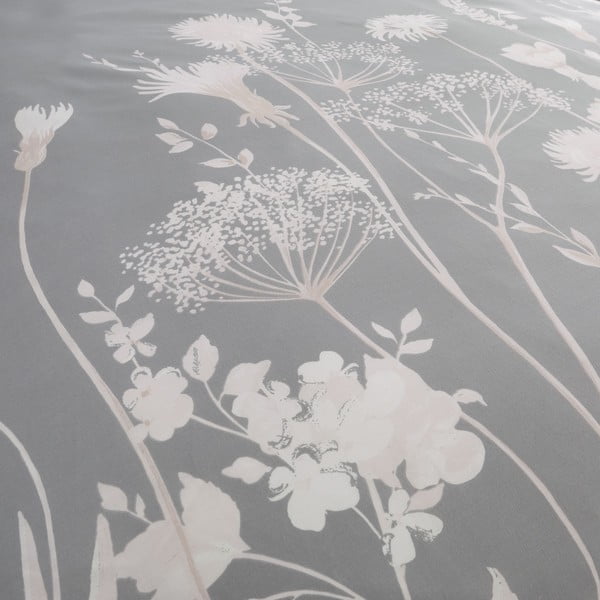 Pelēka vienguļamā gultas veļa 135x200 cm Meadowsweet Floral – Catherine Lansfield-image-4