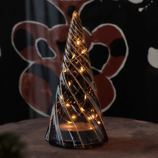 Melns gaismas dekors uz baterijām ø 9,5 cm Vilma Tree – Sirius-image-1