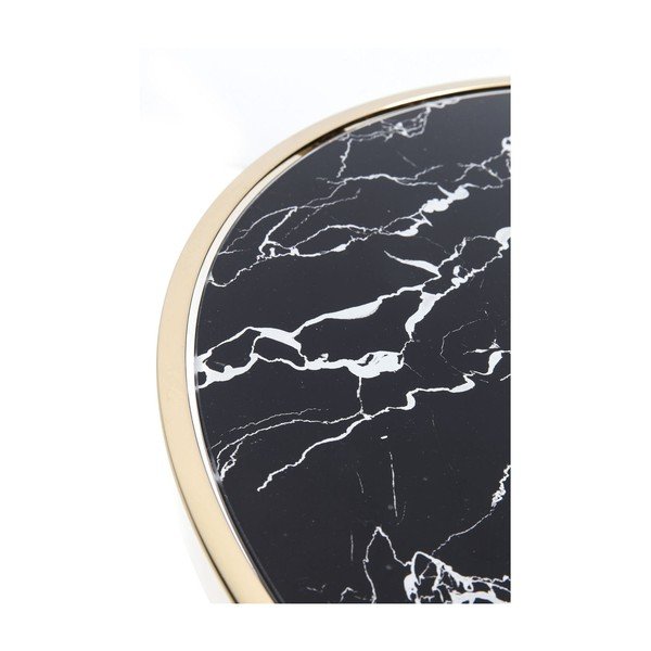 Melns sānu galdiņš ar zeltainu pamatni Kare Design San Remo Base, ø 46 cm-image-2