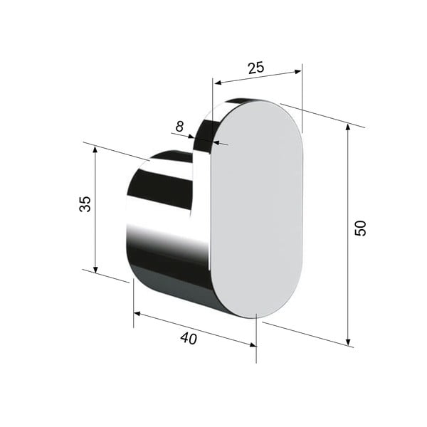 Matēti melns misiņa sienas āķis Flori – Sapho-image-1