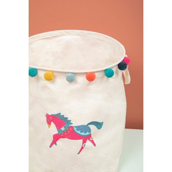 Balts tekstila bērnu rotaļlietu grozs ø 38x48 cm Mimo Eclectic Horse – Premier Housewares-image-4