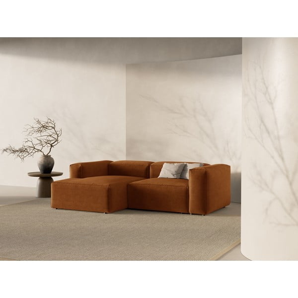 Ķieģeļu sarkans stūra dīvāns (ar kreiso stūri/ar zvilni) Bergamo – Cosmopolitan Design-image-1