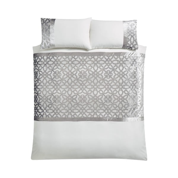 Bēša/krēmkrāsas divvietīga samta gultas veļa 200x200 cm Lattice Cut – Catherine Lansfield