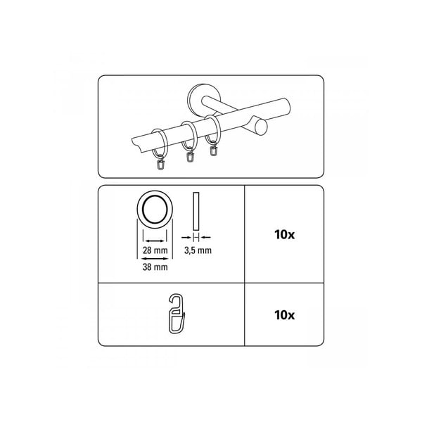 Aizkaru gredzeni ar āķi (10 gab.) Kreta – Gardinia-image-1