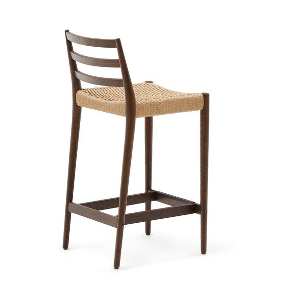 Brūns/dabīga toņa ozola masīvkoka bāra krēsls (sēdekļa augstums 70 cm) Analy – Kave Home-image-4